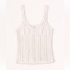 Abercrombie & Fitch Skimming V-Neck Crochet Tank (Size XXS - Fits Like XS-S)